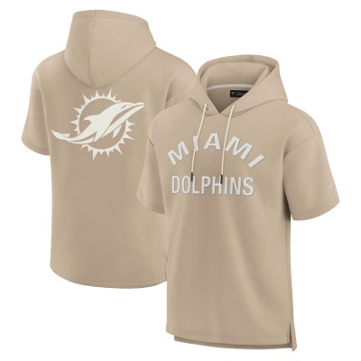 Толстовка Miami Dolphins Unisex Elements Super Soft Fleece Short Sleeve - Khaki