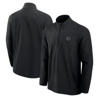 Pittsburgh Steelers Fanatics Black Front Office Micro Tonal Quarter-Zip Pullover