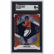 Justin Fields Chicago Bears 2021 Panini Phoenix Fire Burst #108 SGC Authenticated 9 Rookie Card