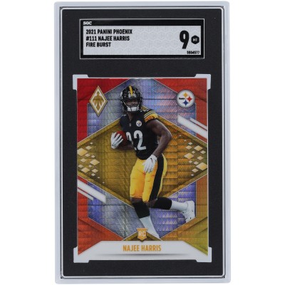 Najee Harris Pittsburgh Steelers 2021 Panini Phoenix Fire Burst #111 SGC Authenticated 9 Rookie Card