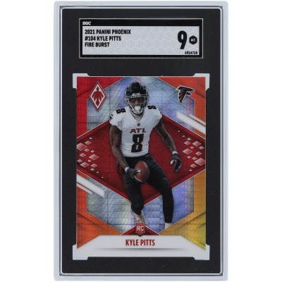 Kyle Pitts Atlanta Falcons 2021 Panini Phoenix Fire Burst #104 SGC Authenticated 9 Rookie Card