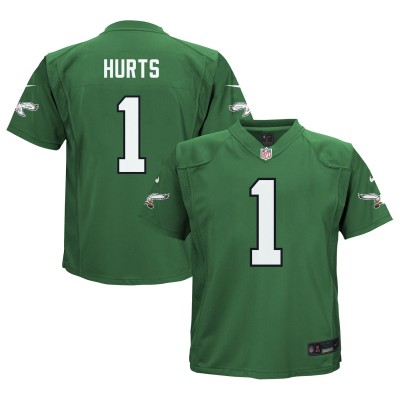 Малышам Philadelphia Eagles Jalen Hurts Nike Kelly Green Alternate Player Game Jersey