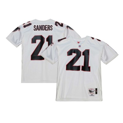 Джерси Atlanta Falcons 1991 Deion Sanders Mitchell & Ness White Authentic Throwback Retired Player