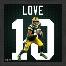 Green Bay Packers Jordan Love Highland Mint 13 x 13 Impact Jersey Framed Photo