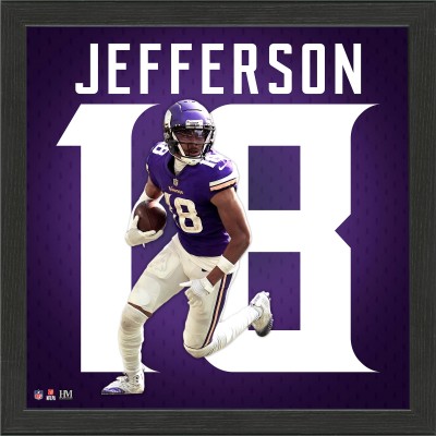 Minnesota Vikings Justin Jefferson Highland Mint 13 x 13 Impact Jersey Framed Photo