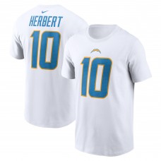 Футболка Justin Herbert Los Angeles Chargers Nike  Player Name & Number -  White