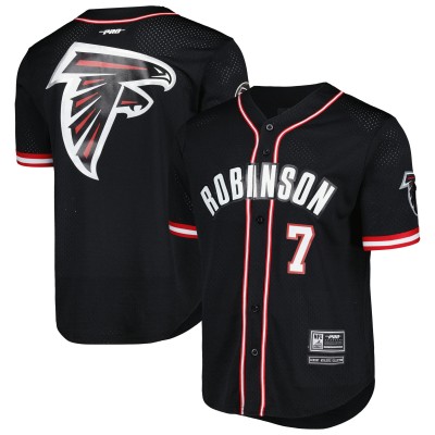 Рубашка с коротким рукавом Bijan Robinson Atlanta Falcons Pro Standard Mesh Baseball - Black