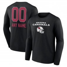 Arizona Cardinals Black Personalized Name & Number Team Wordmark Long Sleeve T-Shirt