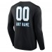 Футболка с длинным рукавом Carolina Panthers Black Personalized Name & Number Team Wordmark