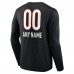 Cincinnati Bengals Black Personalized Name & Number Team Wordmark Long Sleeve T-Shirt