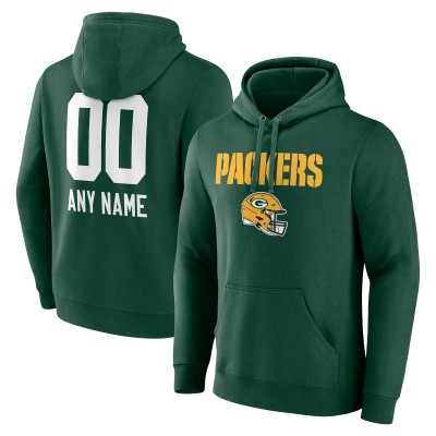 Толстовка Green Bay Packers Green Personalized Name & Number Team Wordmark