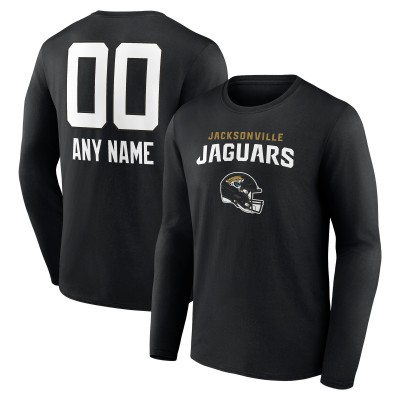 Футболка с длинным рукавом Jacksonville Jaguars Personalized Name & Number Team Wordmark - Black