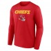 Kansas City Chiefs Red Personalized Name & Number Team Wordmark Long Sleeve T-Shirt