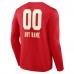 Kansas City Chiefs Red Personalized Name & Number Team Wordmark Long Sleeve T-Shirt