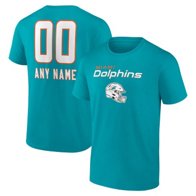 Футболка Miami Dolphins Personalized Name & Number Team Wordmark - Aqua