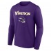 Minnesota Vikings Purple Personalized Name & Number Team Wordmark Long Sleeve T-Shirt