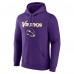 Minnesota Vikings Purple Personalized Name & Number Team Wordmark Pullover Hoodie