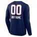 Футболка с длинным рукавом New England Patriots Personalized Name & Number Team Wordmark - Navy