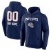 New England Patriots Navy Personalized Name & Number Team Wordmark Pullover Hoodie