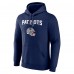 New England Patriots Navy Personalized Name & Number Team Wordmark Pullover Hoodie