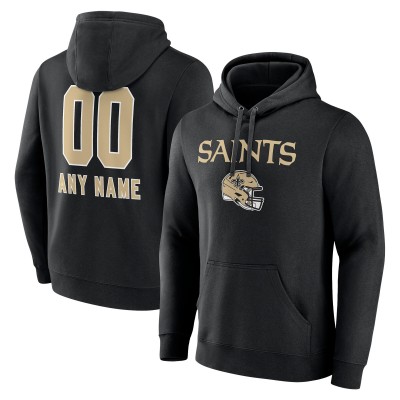 Толстовка New Orleans Saints Black Personalized Name & Number Team Wordmark