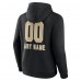 Толстовка New Orleans Saints Black Personalized Name & Number Team Wordmark