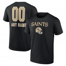 Футболка New Orleans Saints Personalized Name & Number Team Wordmark - Black