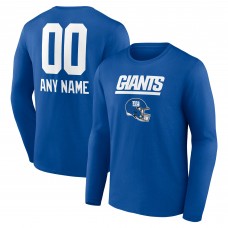 Футболка с длинным рукавом New York Giants Personalized Name & Number Team Wordmark - Royal