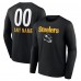 Футболка с длинным рукавом Pittsburgh Steelers Personalized Name & Number Team Wordmark - Black
