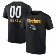 Футболка Pittsburgh Steelers Personalized Name & Number Team Wordmark - Black
