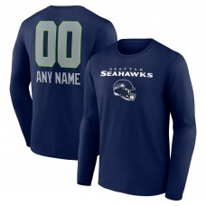 Футболка с длинным рукавом Seattle Seahawks Personalized Name & Number Team Wordmark - College Navy