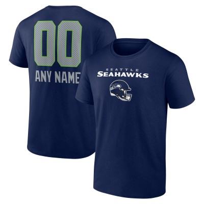 Футболка Seattle Seahawks Personalized Name & Number Team Wordmark - College Navy