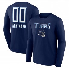 Футболка с длинным рукавом Tennessee Titans Personalized Name & Number Team Wordmark - Navy