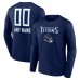 Футболка с длинным рукавом Tennessee Titans Personalized Name & Number Team Wordmark - Navy