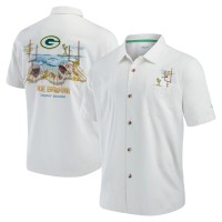 Рубашка с коротким рукавом Green Bay Packers Tommy Bahama Tide Breaker IslandZone Camp - White