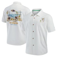 Рубашка с коротким рукавом Baltimore Ravens Tommy Bahama Tide Breaker IslandZone Camp - White