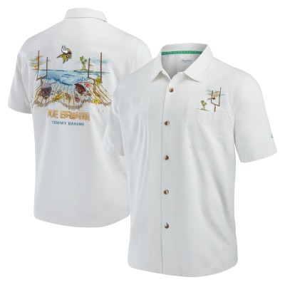 Рубашка с коротким рукавом Minnesota Vikings Tommy Bahama Tide Breaker IslandZone Camp - White