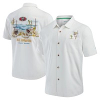 Рубашка с коротким рукавом San Francisco 49ers Tommy Bahama Tide Breaker IslandZone Camp - White
