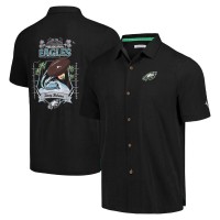 Philadelphia Eagles Tommy Bahama Tidal Kickoff Camp Button-Up Shirt - Black