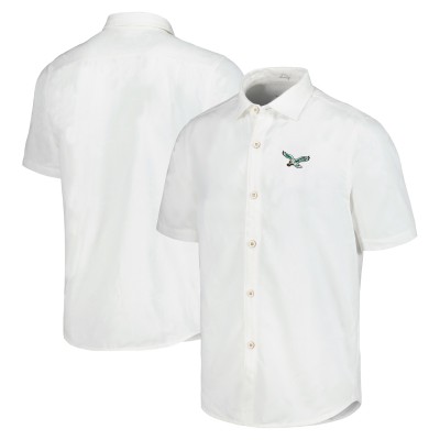 Рубашка с коротким рукавом Philadelphia Eagles Tommy Bahama Sport Coconut Point Palm Vista IslandZone Camp - White