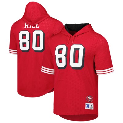 Футболка с капюшоном Jerry Rice San Francisco 49ers Mitchell & Ness Retired Player Name & Number Mesh - Scarlet