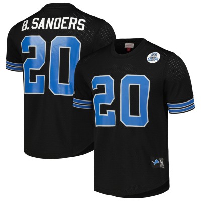 Detroit Lions Barry Sanders Mitchell & Ness Black Retired Player Name & Number Mesh Top