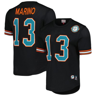 Miami Dolphins Dan Marino Mitchell & Ness Black Retired Player Name & Number Mesh Top