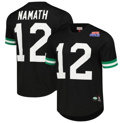 Футболка Joe Namath New York Jets Mitchell & Ness Retired Player Name & Number Mesh - Black