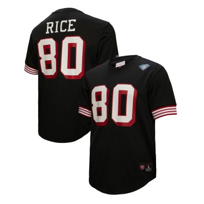 Футболка Jerry Rice San Francisco 49ers Mitchell & Ness Retired Player Name & Number Mesh - Black