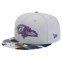 Бейсболка Baltimore Ravens New Era Active Camo 59FIFTY - Gray