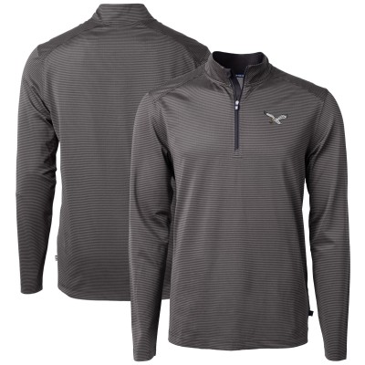 Кофта на короткой молнии Philadelphia Eagles Cutter & Buck Virtue Eco Pique Micro Stripe Recycled - Gray