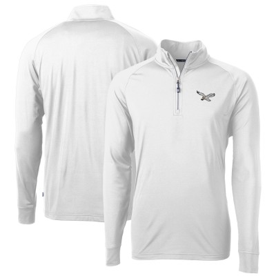 Philadelphia Eagles Cutter & Buck Eco Knit Stretch Recycled Quarter-Zip Pullover - White