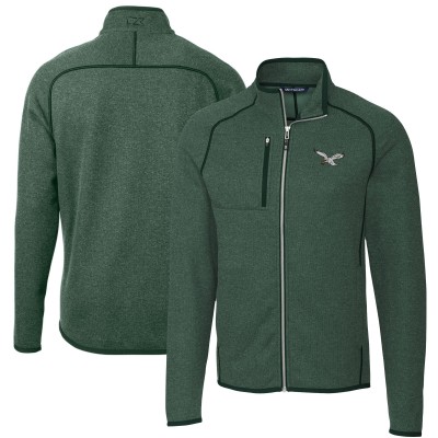 Кофта на молнии Philadelphia Eagles Cutter & Buck Mainsail Sweater-Knit - Heather Green