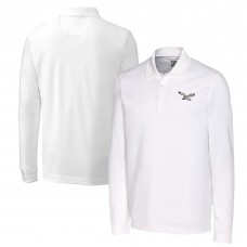 Поло с длинном рукавом Philadelphia Eagles Cutter & Buck Advantage Tri-Blend Pique - White